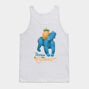 Cartoon gorilla with pineapple fruit Tank Top